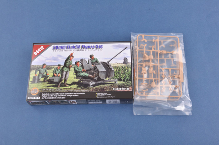 HobbyBoss 84412 1/35 Scale 20mm Flak38 Figure Set Military Plastic Soldiers Assembly Model Kits