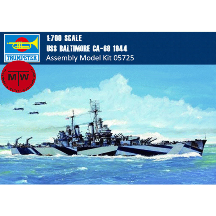 Trumpeter 05725 1/700 Scale USS Baltimore CA-68 1944 Military Plastic Assembly Model Kits