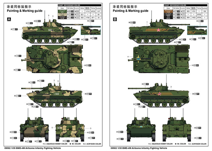 Trumpeter 09582 1/35 Scale BMD-4M Airborne Infantry Fighting Vehicle Military Plastic Assembly Model Kit
