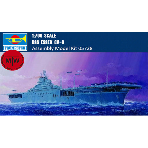 Trumpeter 05728 1/700 Scale US Aircraft Carrier ESSEX CV-9 WOW Military Plastic Assembly Model Kits