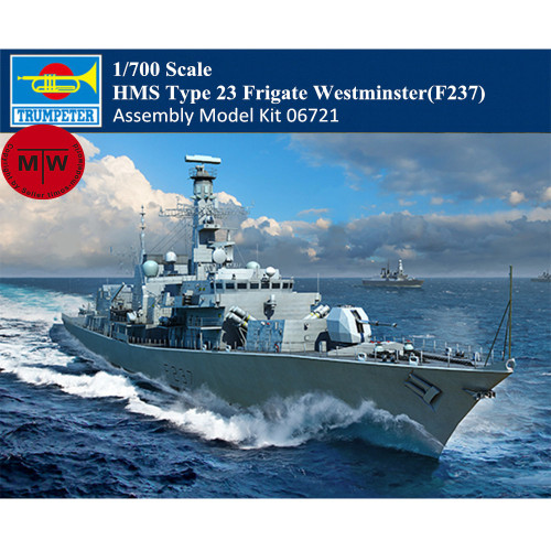 Trumpeter 06721 1/700 Scale HMS Type 23 Frigate Westminster(F237) Military Plastic Assembly Model Kit