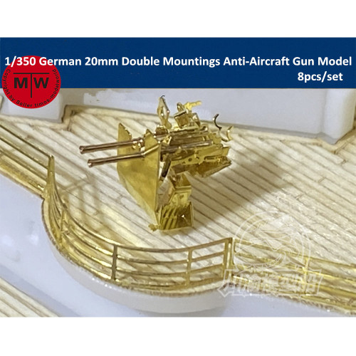 1/350 Scale German 20mm Single/Double/Quadruple Mountings Anti-Aircraft Gun Assembly Model 8pcs/set