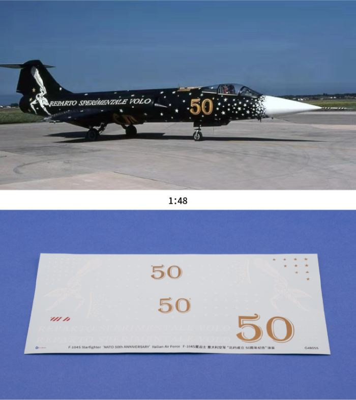 Galaxy G48055 1/48 Scale F-104S Starfighter Nato 50th Anniversary Italian Air Force Decal for Kinetic K48093 Aircraft Model