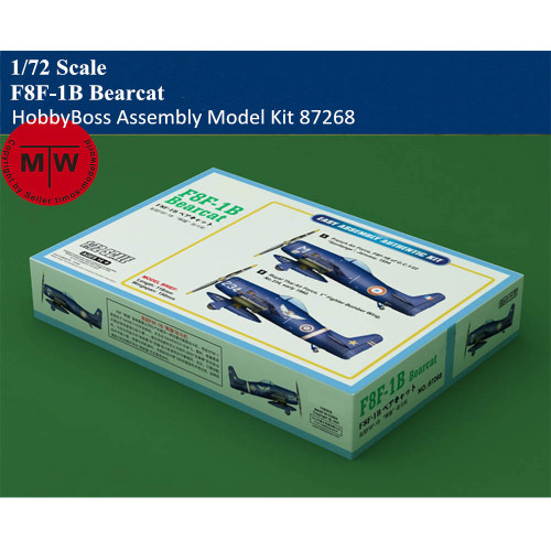 HobbyBoss 87268 1/72 Scale F8F-1B Bearcat Fighter Military Plastic Aircraft Assembly Model Kit