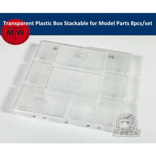 Small Transparent Plastic Box Stackable for Model Parts 8pcs/set CY006