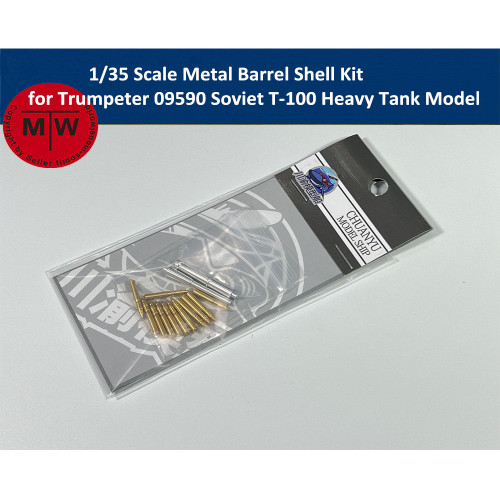 1/35 Scale Metal Barrel Shell Kit for Trumpeter 09590 Soviet T-100 Heavy Tank Model CYT097