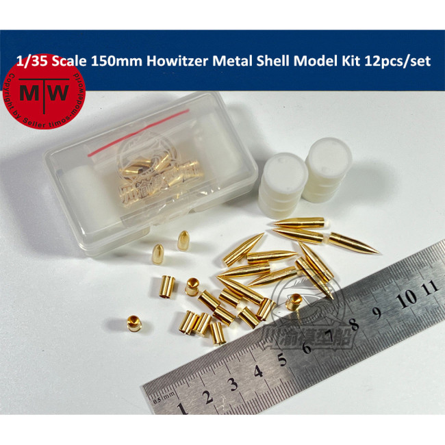 1/35 Scale 150mm Howitzer Metal Bullet Shell Model Kit CYT101 12pcs/set