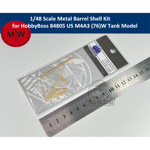 1/48 Scale Metal Barrel Shell Kit for HobbyBoss 84805 US M4A3 (76)W Tank Model CYT107