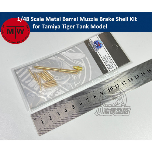 1/48 Scale Metal Barrel Muzzle Brake Bullet Shell Kit for Tamiya Tiger Tank Model CYT109