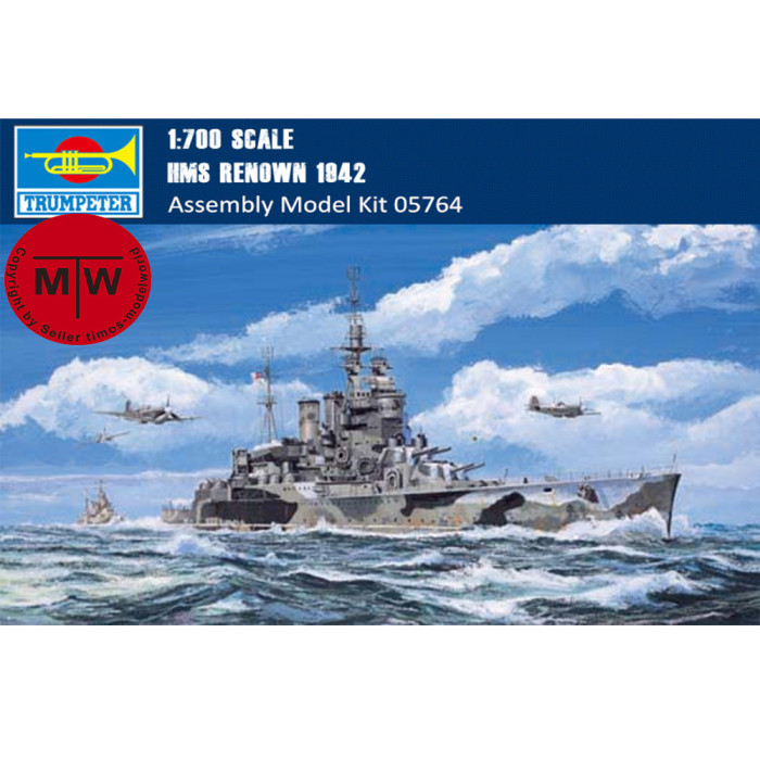 Trumpeter 05764 1/700 Scale HMS Renown 1942 Battlecruiser Military Plastic Assembly Model Kits