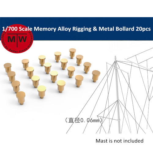1/700 Scale Memory Alloy Rigging 2 Meter & Metal Bollard 20pcs/set CYG097