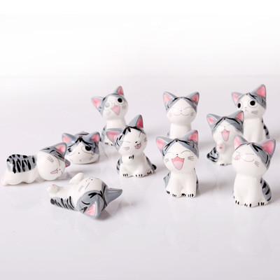 Ceramic chi's sweet home Cat Kitten Ornament Cute Home Decoration Children Birthday Gift
