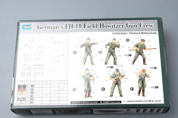 Trumpeter 00425 1/35 Scale German s.FH 18 Field Howitzer Gun Crew Soldiers Figures Military Plastic Assembly Model Kits