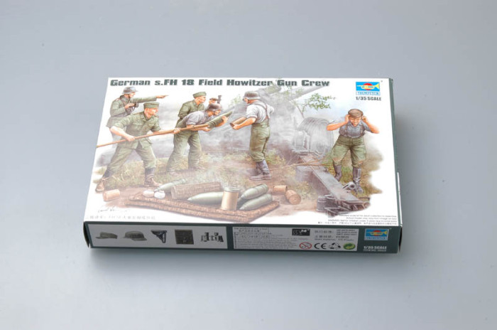 Trumpeter 00425 1/35 Scale German s.FH 18 Field Howitzer Gun Crew Soldiers Figures Military Plastic Assembly Model Kits