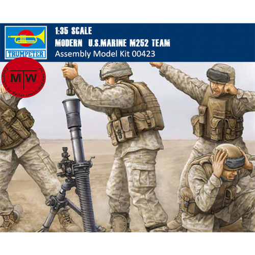 Trumpeter 00423 1/35 Scale Modern US Marine M252 Team Soldiers Figures Military Plastic Assembly Model Kits