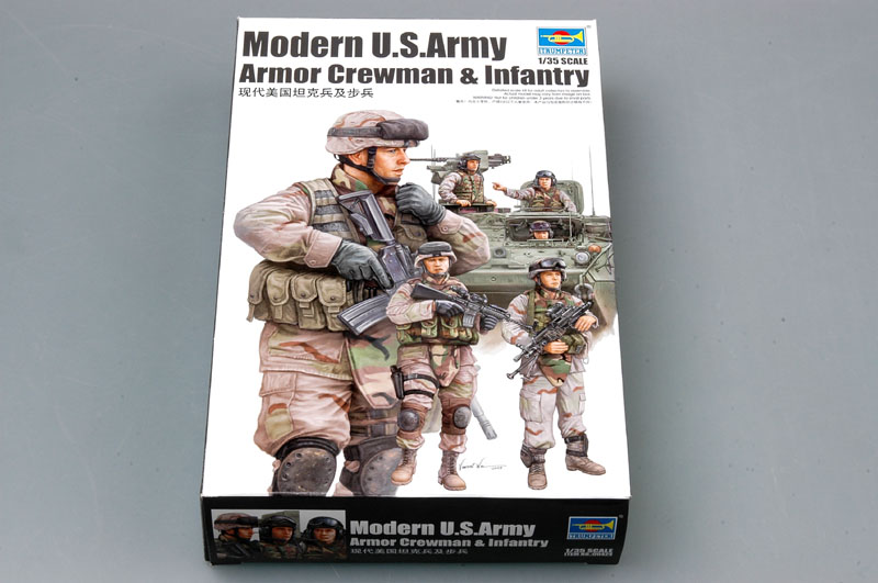 Trumpeter 00424 1/35 Scale Modern US Army Armor Crewman & Infantry Soldiers  Figures Military Plastic Assembly Model Kits