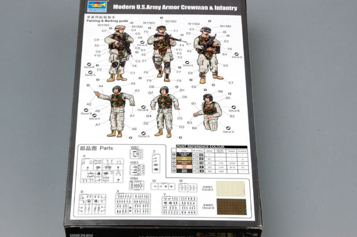 Trumpeter 00424 1/35 Scale Modern US Army Armor Crewman & Infantry Soldiers Figures Military Plastic Assembly Model Kits