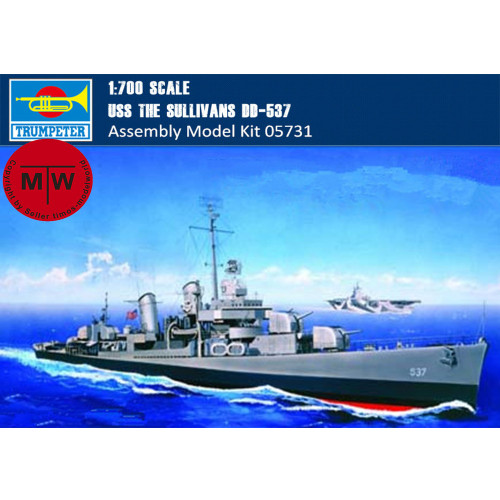 Trumpeter 05731 1/700 Scale USS The Sullivans DD-537 Military Plastic Assembly Model Kits
