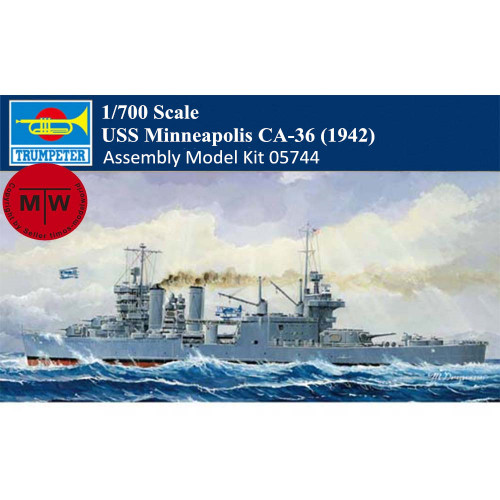 Trumpeter 05744 1/700 Scale USS Minneapolis CA-36 (1942) Military Plastic Assembly Model Kits