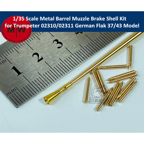 1/35 Scale Metal Barrel Muzzle Brake Shell Kit for Trumpeter 02310/02311 German Flak 37/43 Model CYT139