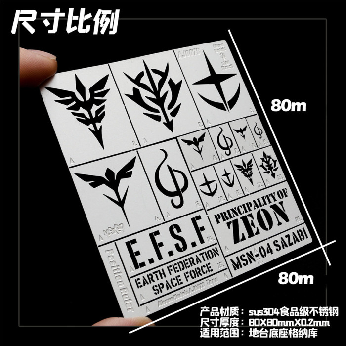 Alexen AJ0078 Leakage Spray Stencil Template for Gundam Zaku Garage and Platform