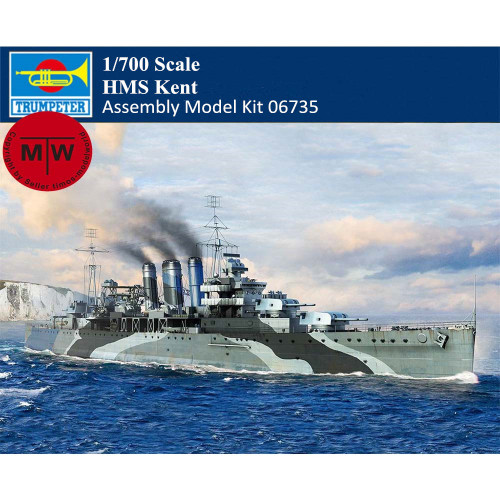 Trumpeter 06735 1/700 Scale HMS Kent Heavy Cruiser Military Plastic Assembly Model Kit