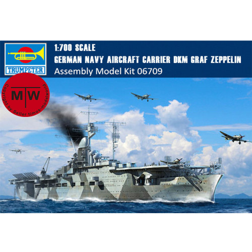 Trumpeter 06709 1/700 Scale German Navy Aircraft Carrier DKM Graf Zeppelin Military Plastic Assembly Model Kits
