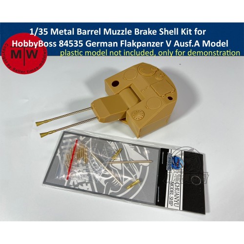 1/35 Scale Metal Barrel Muzzle Brake Shell Kit for HobbyBoss 84535 German Flakpanzer V Ausf.A Model CYT152
