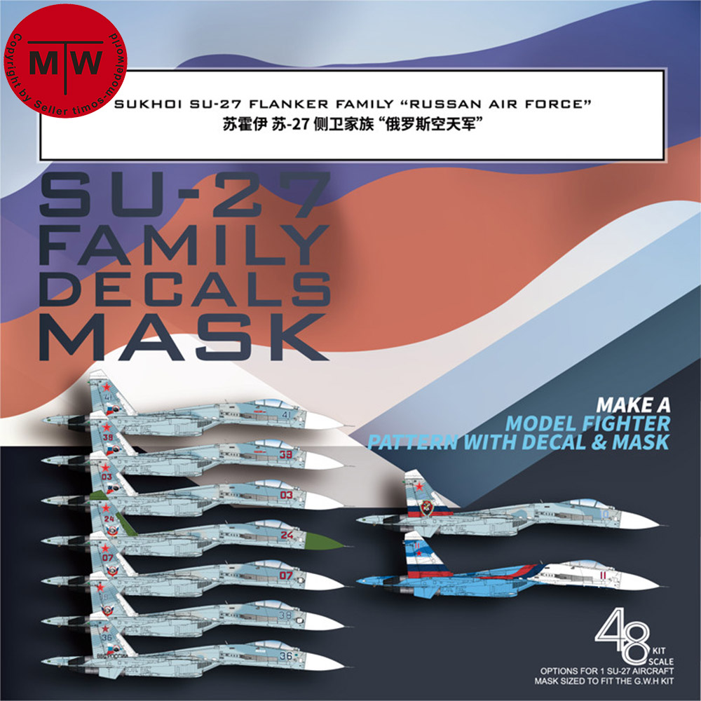 US$ 20.00 - Galaxy G48057 1/48 Scale Sukhoi Su-27 Flanker Family Decals ...