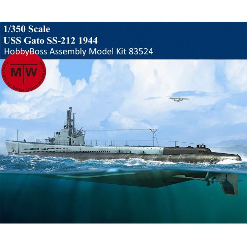 HobbyBoss 83524 1/350 Scale USS Gato SS-212 1944 Military Plastic Assembly Model Kit