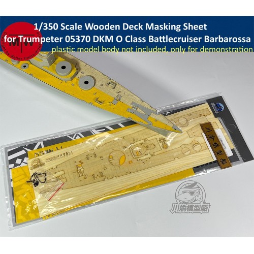 1/350 Scale Wooden Deck Masking Sheet for Trumpeter 05370 DKM O Class Battlecruiser Barbarossa Model Kit CY350096