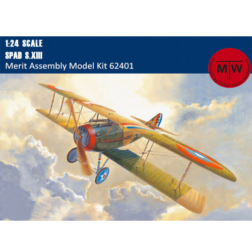 Merit 62401 1/24 Scale Spad S.XIII Fighter Military Plastic Assembly Aircraft Model Building Kits