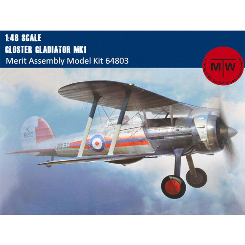 Merit 64803 1/48 Scale Gloster Gladiator MK1 Fighter Military Plastic Aircraft Assembly Model Kits