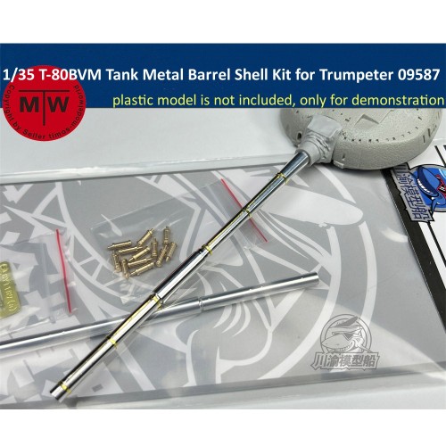 1/35 Scale T-80BVM Tank Metal Barrel Shell Kit for Trumpeter 09587 Model CYT189