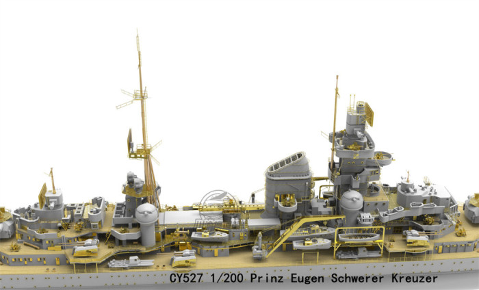 1/200 Scale German Prinz Eugen Heavy Cruiser Assembly Model & RC Upgrade Set CY527