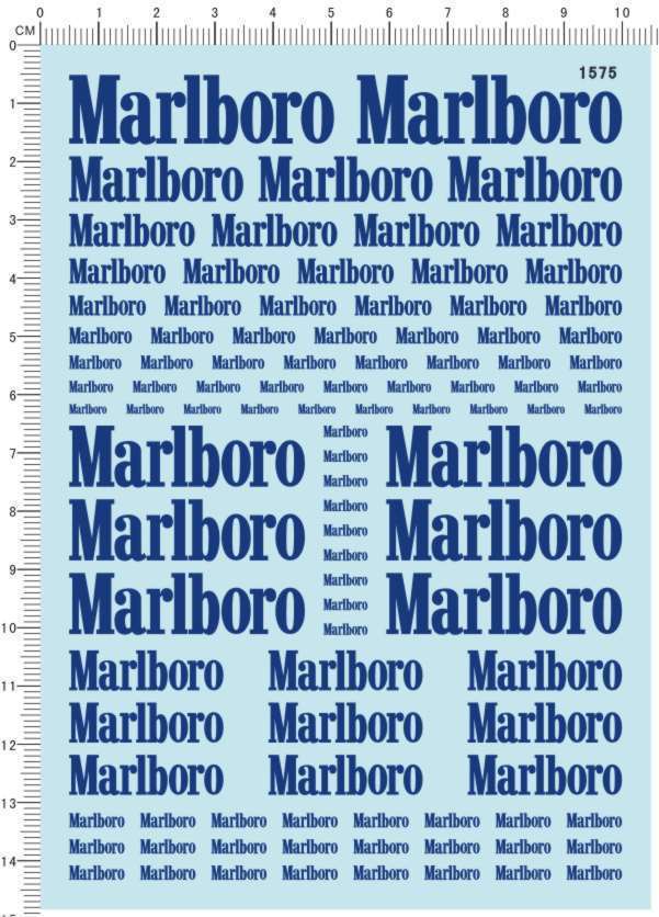 1/18 1/24 1/20 1/43 Scale Marlboro Decals for F1 Racing Cars C Model 1575