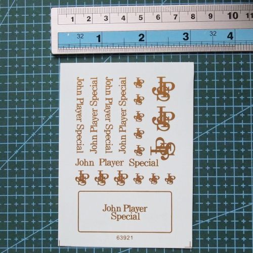 1/20 Scale John Player Special Decals Golden for Car Model Kits 63921