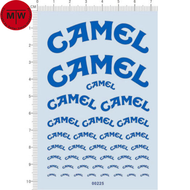Camel Decals Car Model Logo for different scales 00225 Blue/Black/White