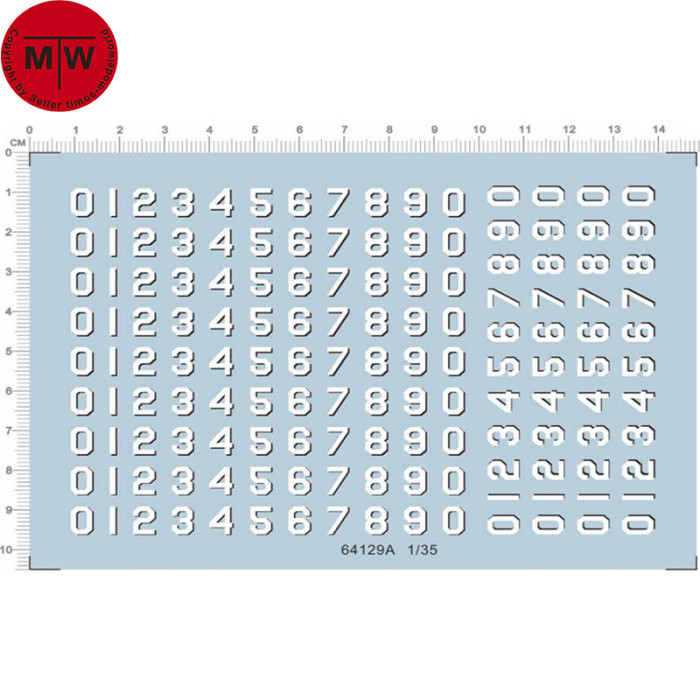1/350 Scale US Navy Number Decals for Military Tank Armor Model Kits 64129