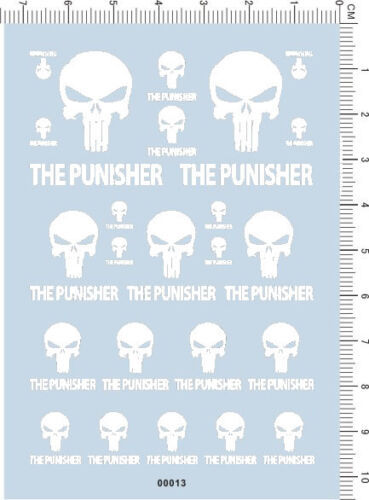 Decals The Punisher for different scales 00013 White/Black/Red/Yellow