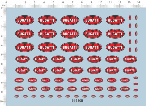 Decals Bugatti for different scales Car Model Kits 61680B