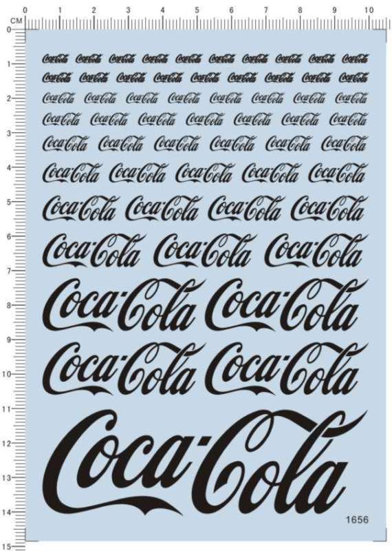 Water Slide Decals Coca Cola for Model Kits 1656 White/Black/Yellow