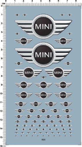Decals Mini Cooper for different scales Model Car Kits 464