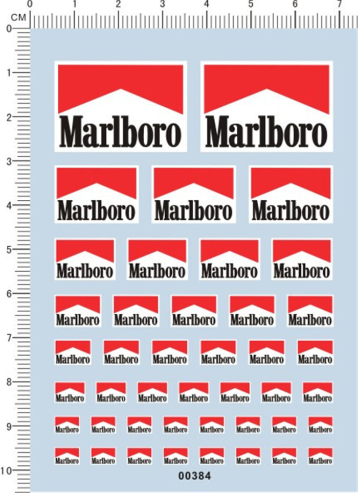 Marlboro Decals for different scales F1 Racing Car Model 00384