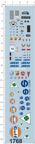 Decals Fiat Gulf Abarth for 1/24 or other scales Model Car 1768