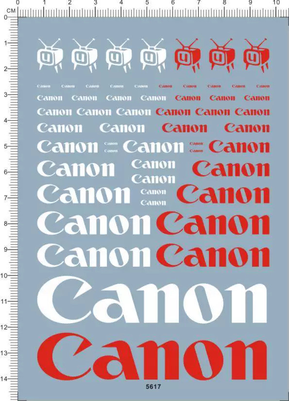 1/18 1/12 1/24 1/20 1/43 Scale Decals Canon for different scales Model Car Kits 5617