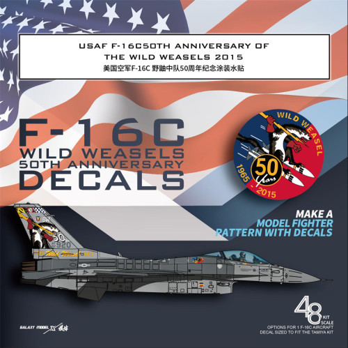 Galaxy G48063 1/48 Scale F-16C Wild Weasels 50th Anniversary Decals for Tamiya 61106 Model Kit