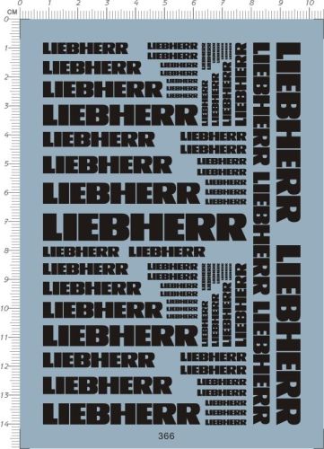 Decals Liebherr for different scales Car Model Kit 366 Black
