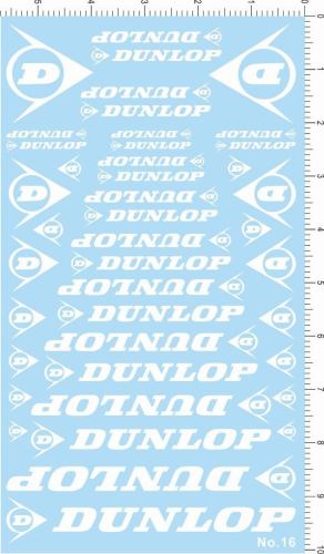 1/18 1/12 1/24 1/20 1/43 Scale Decals Dunlop for Car Model Kit White No.16