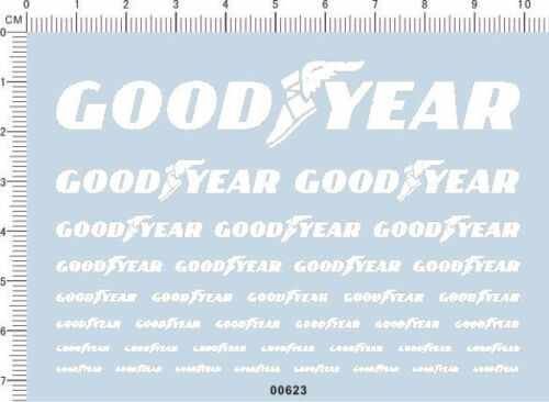 Decals Goodyear for different scales Car Model Kit White/Black 00623
